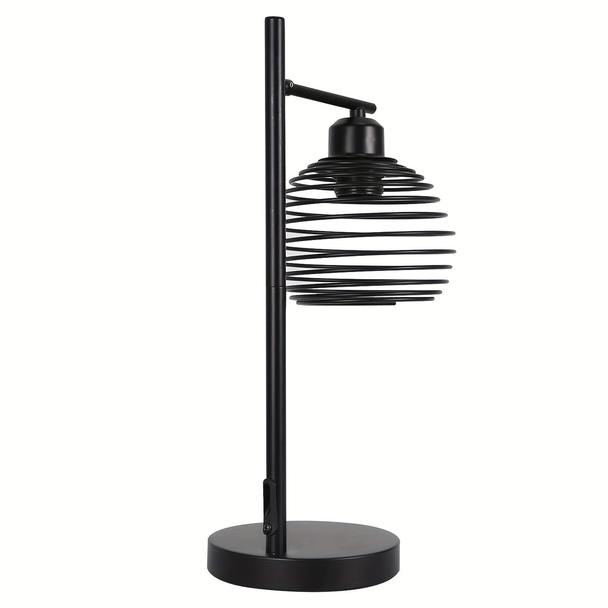 Lot de 2 lampes de chevet noires à cage spirale en métal, douille E27