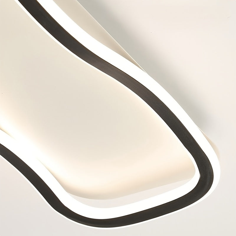 Plafonnier LED ondulé 40 W pour couloir, noir ou doré, 60 cm