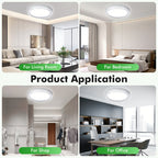 Lot de 4 plafonniers LED ronds 24 W, Ø 18 cm, blanc jour 6500 K