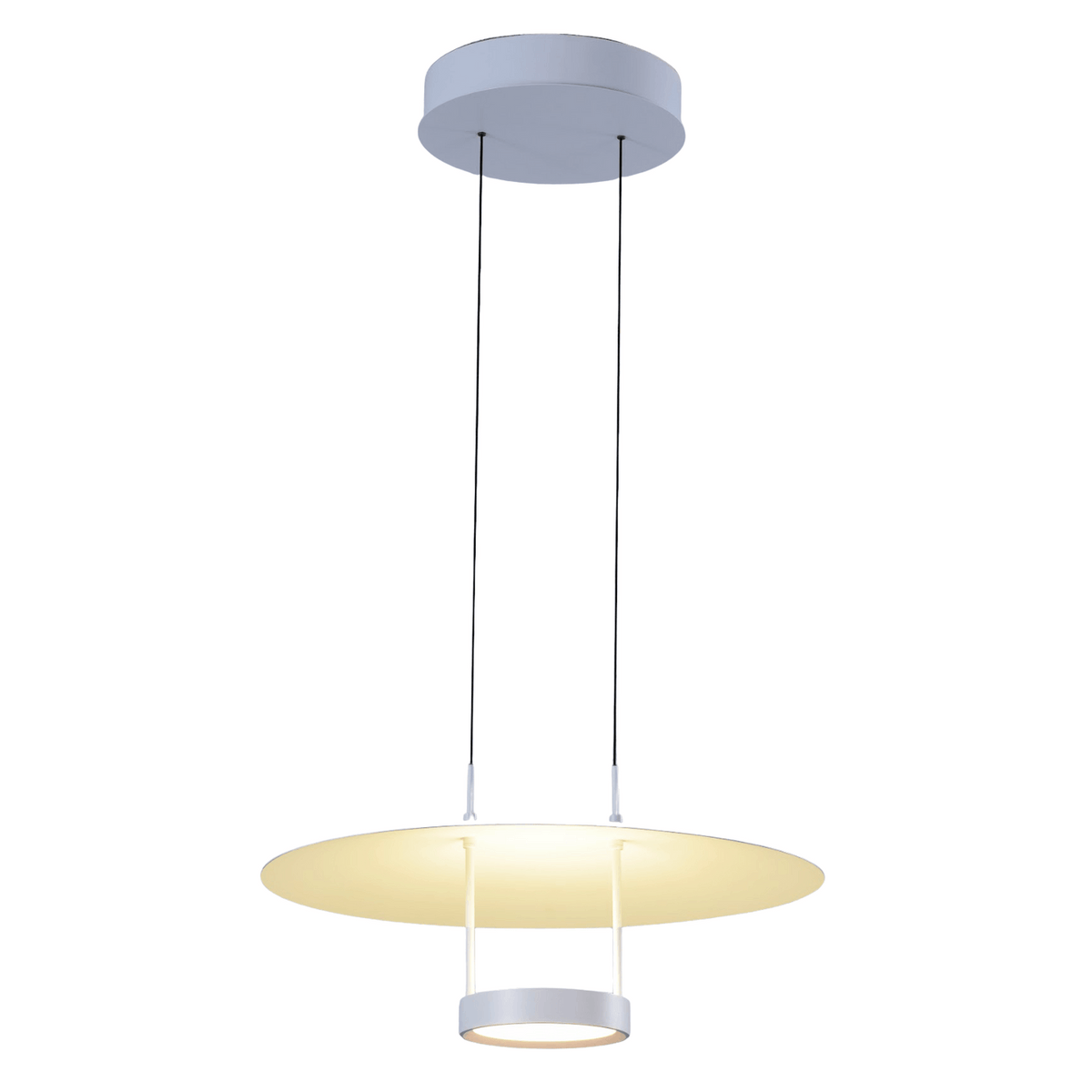 Suspension LED à disque blanc Ø 60 cm, lumière chaude 3000K