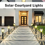 Lot de 10 lampes solaires sucette à tête torsadée pour allée