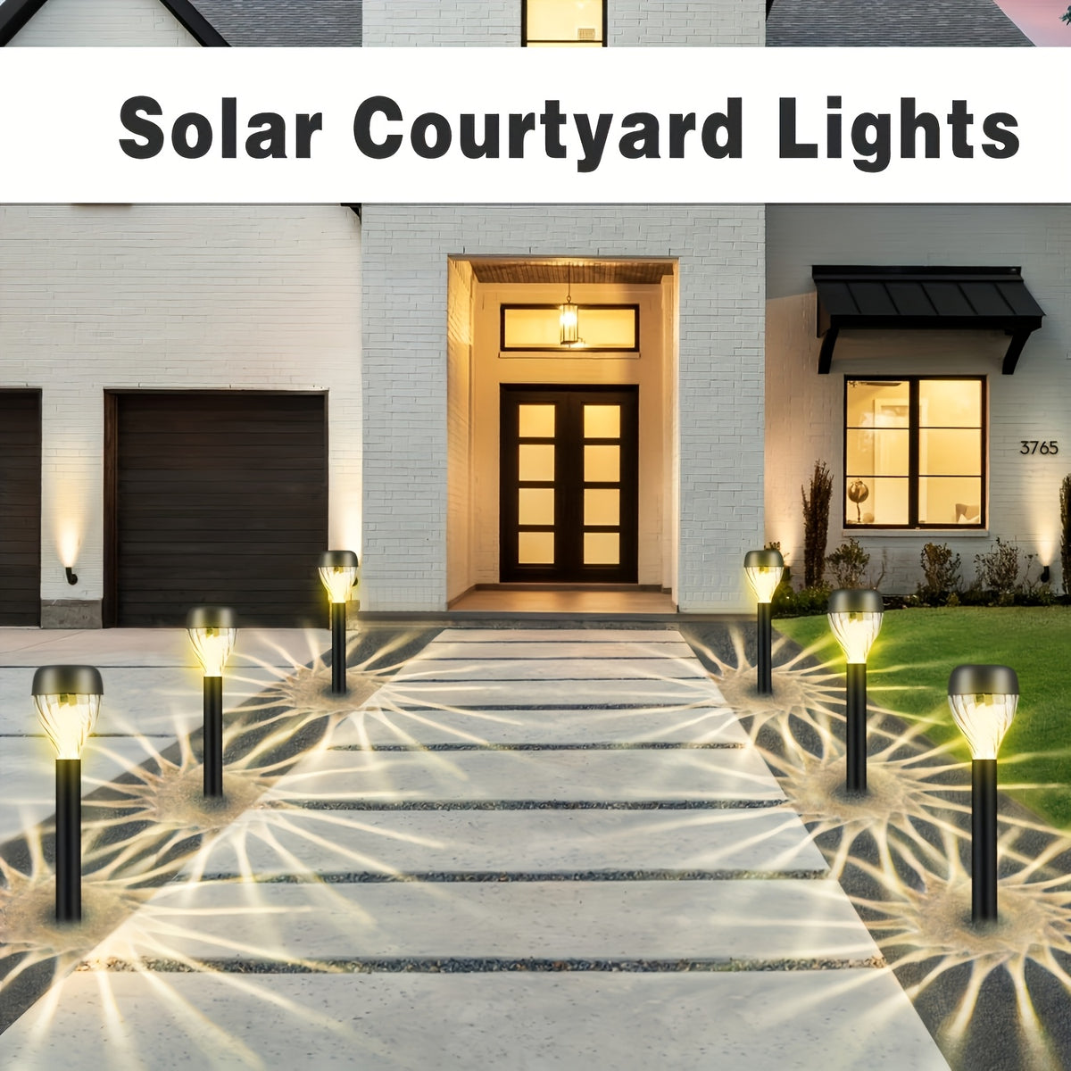Lot de 10 lampes solaires sucette à tête torsadée pour allée