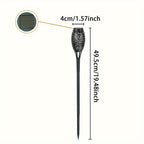 Torche solaire tiki à flamme et arabesques ajourées, 49,5 cm