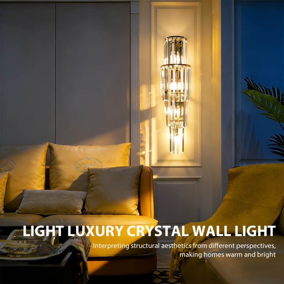 Applique murale en cristal et métal doré, de 2 à 7 étages