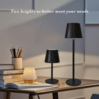 Lampe de table LED sans fil à abat-jour évasé, blanche ou champagne