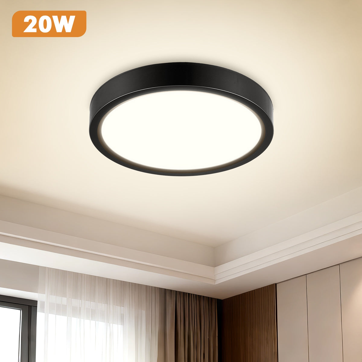 Plafonnier LED rond extra-plat pour cuisine moderne