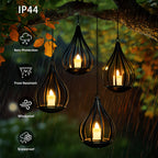 Suspension solaire goutte noire à bougie LED, à poser ou suspendre