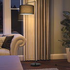 Lampadaire noir à abat-jour tambour inclinable sur 180°, 166 cm