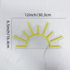 Néon LED lever de soleil jaune sur plaque acrylique, USB, 30 cm