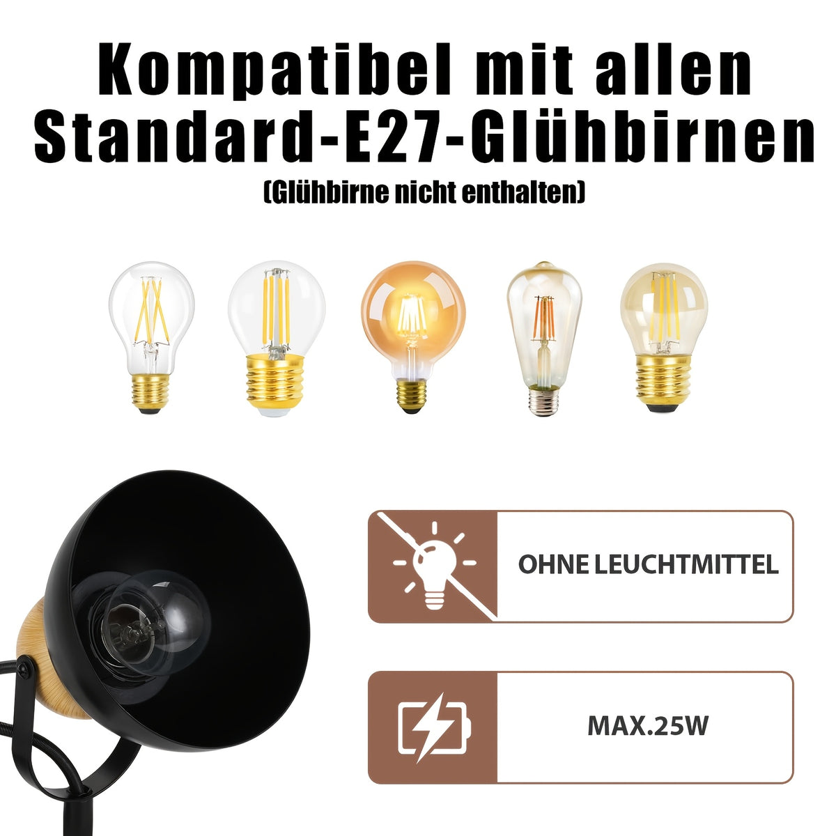 Spot de plafond rétro 3 ou 4 dômes orientables, rotule bois, E27