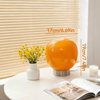Lampe de chevet globe en verre coloré, socle métal, USB, 19 cm