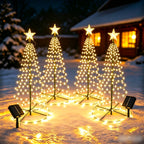 Sapin de Noël lumineux solaire en spirale à étoile, 93 cm, 80 LED
