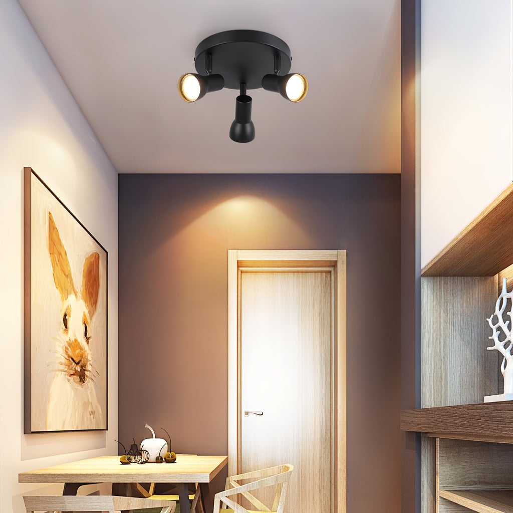 Spot de plafond noir orientable GU10, simple ou barre de 3 spots