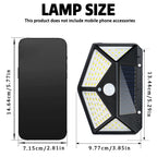 Applique solaire à détecteur 100 LED à pans coupés, lot de 4