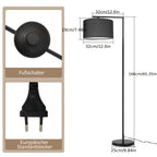 Lampadaire liseuse noir à potence et abat-jour tambour, 166 cm
