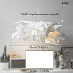 Abat-jour nuage en papier froissé, 3 tailles de 43 à 85 cm