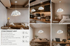 Suspension effet roche blanche texturée, 45 cm, esprit japonais