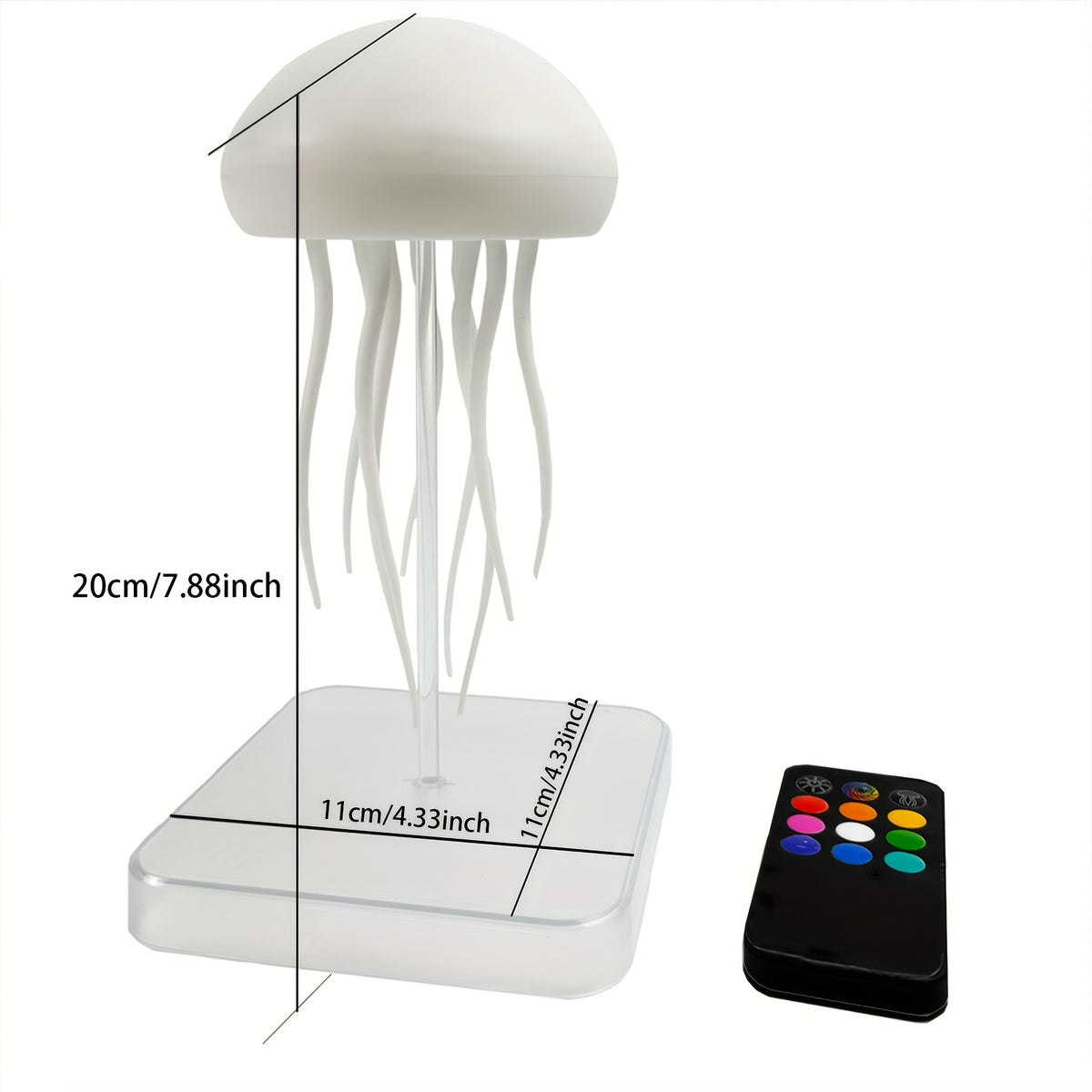 Lampe méduse sans fil RVB, télécommande et commande tactile