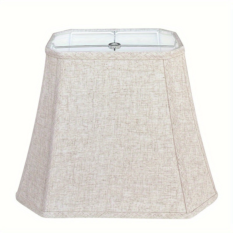 Abat-jour rectangulaire à pans coupés en lin, blanc ou beige