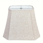 Abat-jour rectangulaire à pans coupés en lin, blanc ou beige