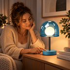 Lampe champignon sans fil à dôme gris ou bleu, 3000 à 6500K