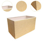 Grand abat-jour rectangulaire en lin beige, 42 x 23 x H 23 cm