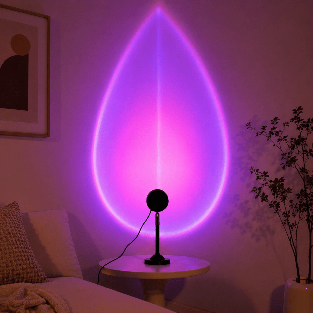 Lampe projecteur coucher de soleil orientable à 180°, 16 couleurs