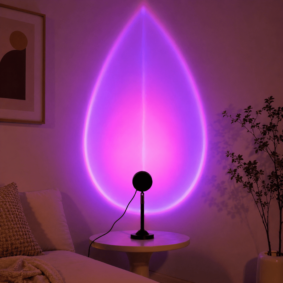 Lampe projecteur coucher de soleil orientable à 180°, 16 couleurs