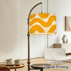 Abat-jour tambour ondulations jaune soleil et orange, Ø 33 cm
