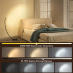 Lampadaire arc LED RVB à mode musique et blancs réglables, 165 cm