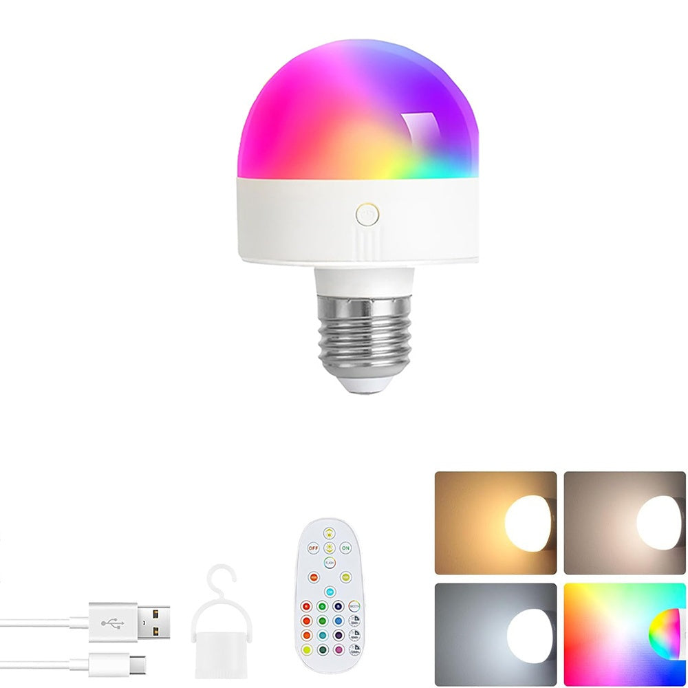 Applique murale dorée sans fil, lot de 2, ampoule E27 rechargeable RVB