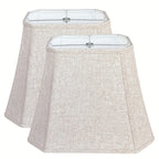 Abat-jour rectangulaire à pans coupés en lin, blanc ou beige
