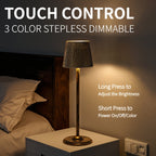 Lampe de chevet sans fil plissée, neuf coloris, tactile, 36 cm