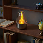 Lot de 3 bougies solaires LED sous globe transparent, IP44, 8,5 cm