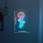 Néon LED méduse multicolore sur plaque acrylique, 40 cm, USB