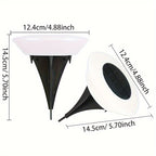 Spot solaire de sol à diffuseur opalin 14 LED, Ø 12,4 cm, lot de 4