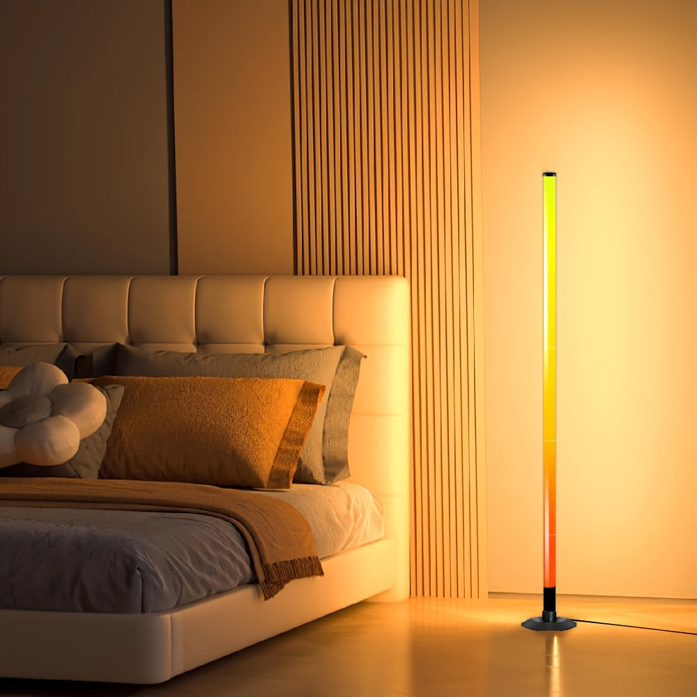 Lampadaire d'angle LED RGBIC avec application et télécommande, 122 cm