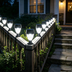 Lot de 8 lampes solaires pour rampe et clôture, fixation collier