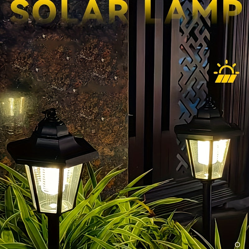 Lot de 4 lanternes solaires hexagonales façon réverbère, IP65
