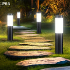 Lampe solaire tube à diffuseur opalin, noire ou argentée, lot de 2