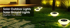 Spot solaire de sol à diffuseur opalin 14 LED, Ø 12,4 cm, lot de 4