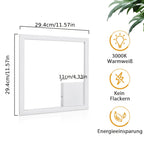 Plafonnier LED carré à cadre lumineux, 29,4 cm, noir ou blanc
