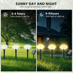 Guirlande solaire marguerites sur piquets, IP44, 10 à 40 LED