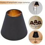 Lot de 6 mini abat-jour à pince en toile noire, intérieur doré
