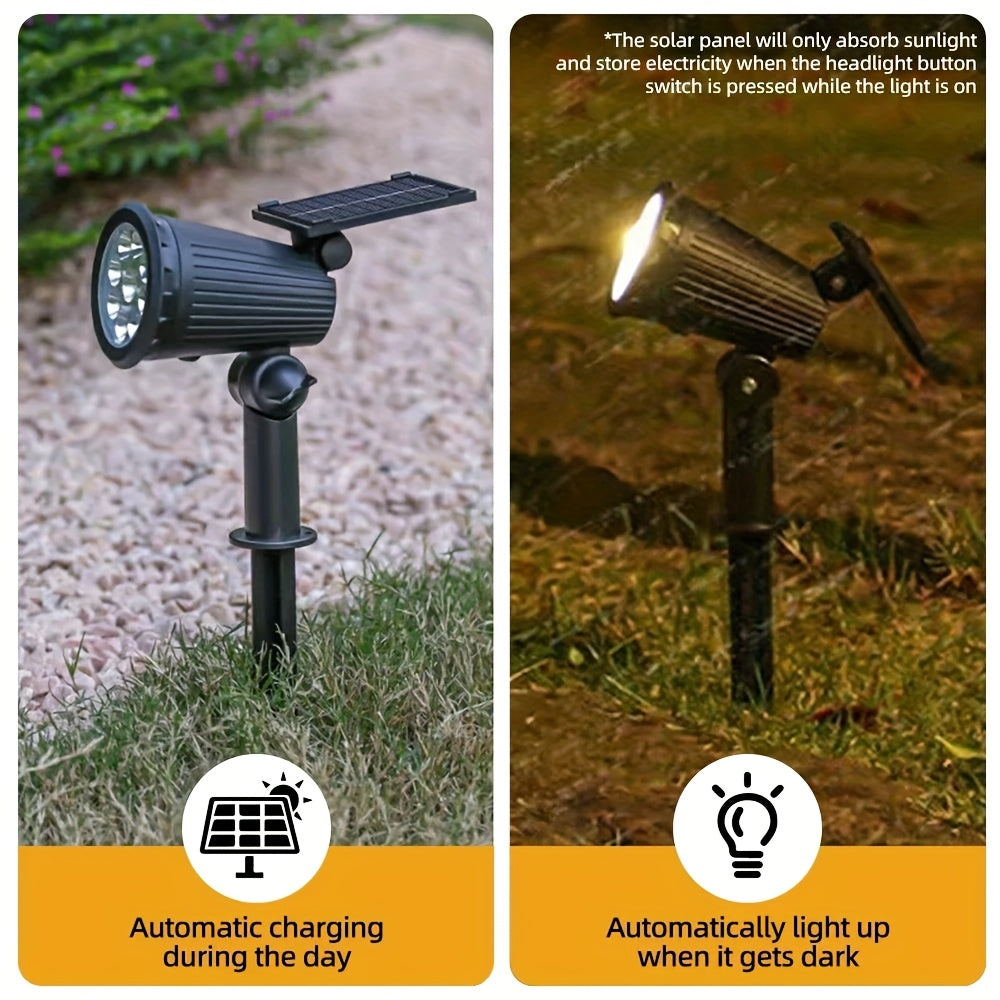 Spot solaire à piquet 9 LED orientable IP65, lot de 2 ou 3