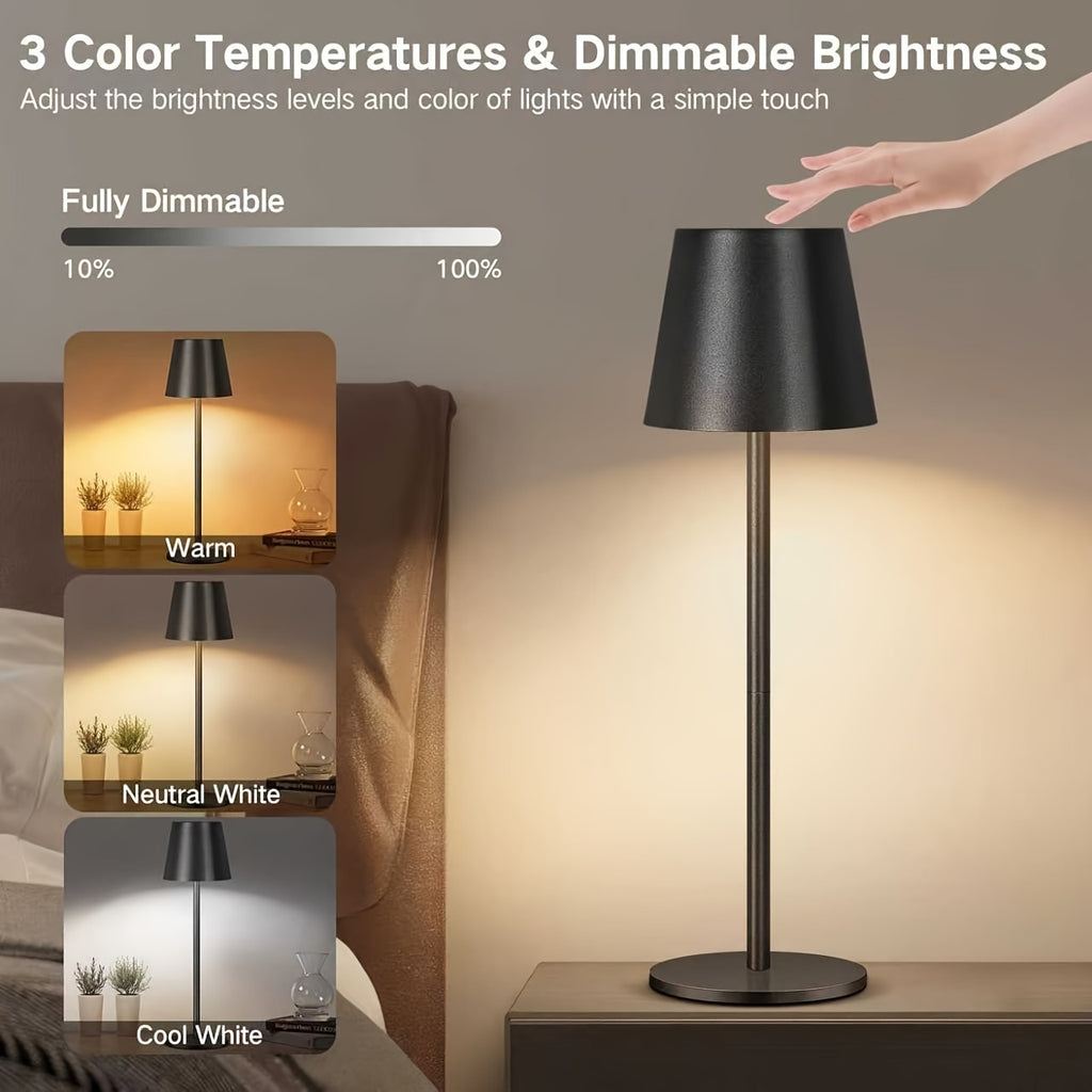 Lampe sans fil en aluminium mat à tige raccourcissable, 38 cm