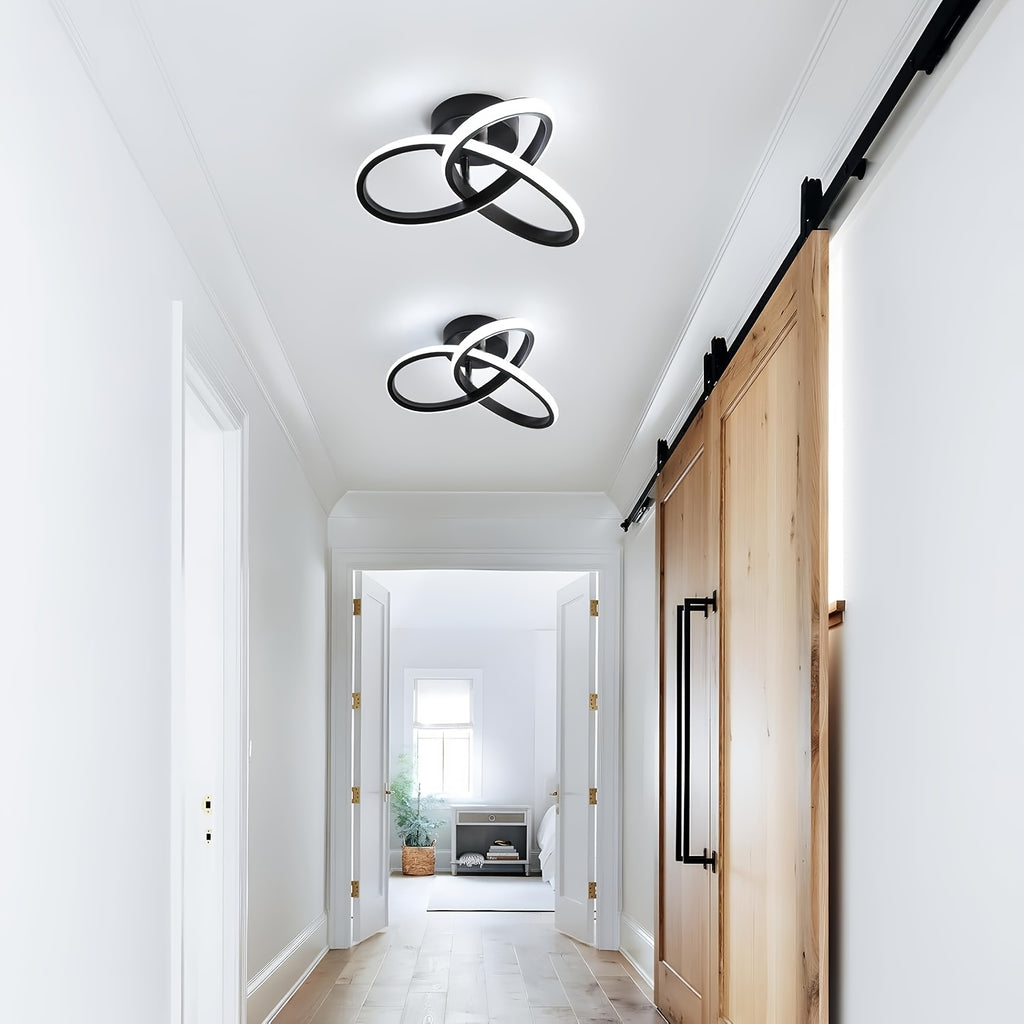 Petit plafonnier LED à anneaux entrelacés, Ø 26 ou 31 cm
