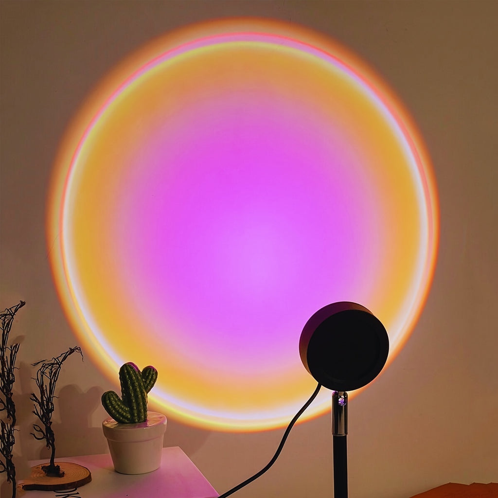 Lampe d'ambiance projection coucher de soleil RVB, télécommande