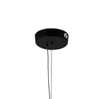 Suspension LED cylindre noir à diffuseur plissé et voile fumé, 29 W