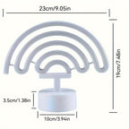 Néon LED arc-en-ciel sur socle, à piles ou USB, 23 x 19 cm